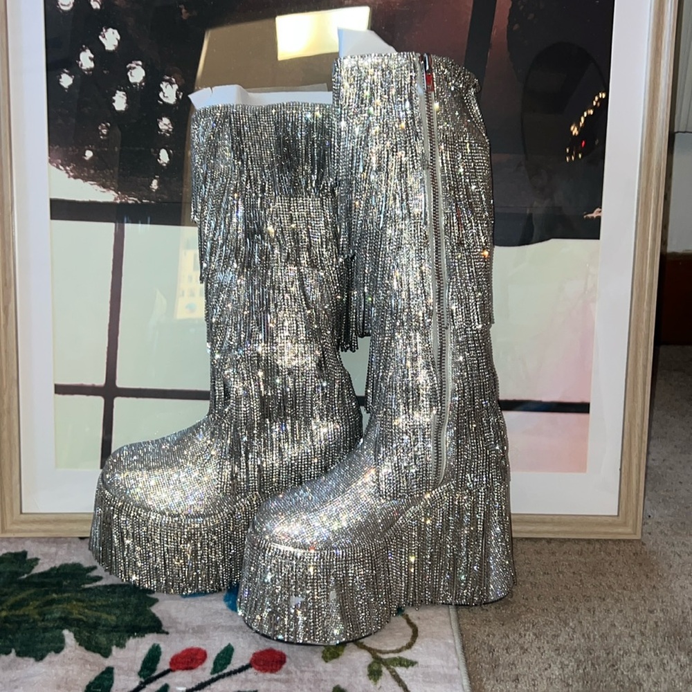 COPY - Dolls Kill Size 10 Rhinestone Platform Boot